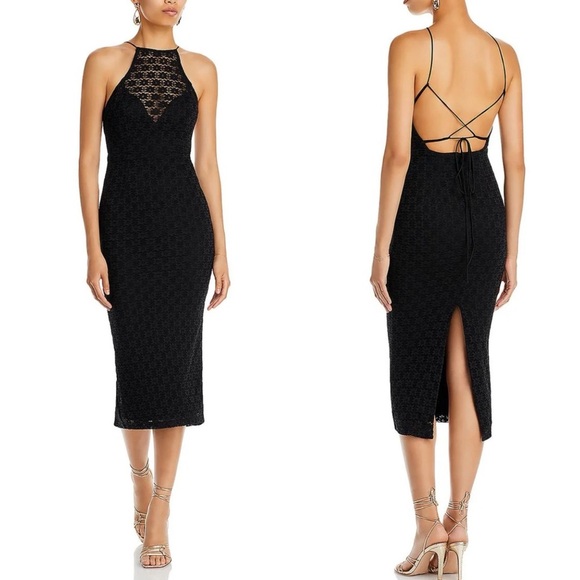 💃🏻Bardot Black Backless Halter Cocktail Dress - Picture 1 of 6